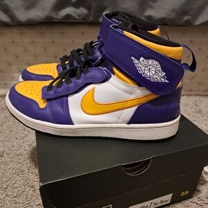 Nike Air Jordan High-Top Sneakers Purple Yellow